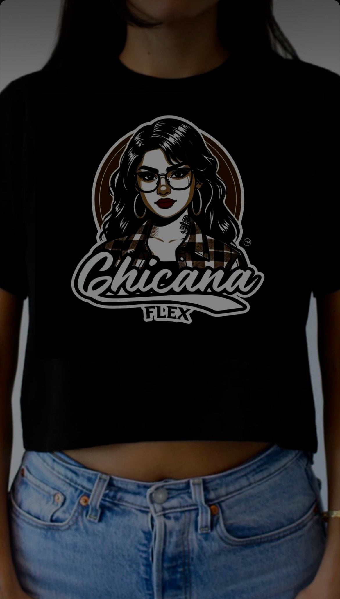 Chicana Flex Flannel Crop Top