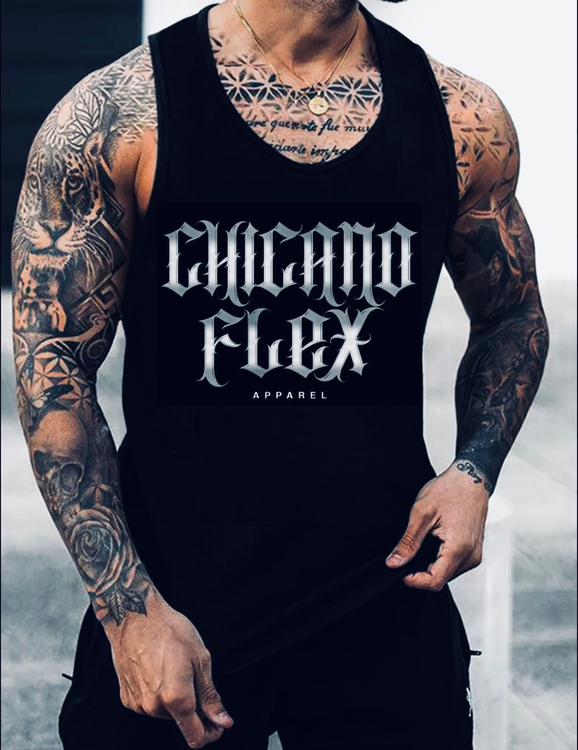 Chicano Flex Letter Graphic Tank Top